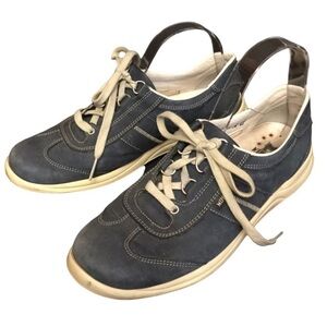 Mephisto Runoff leather sneakers size 7 1/2 laser air jet system blue lace up